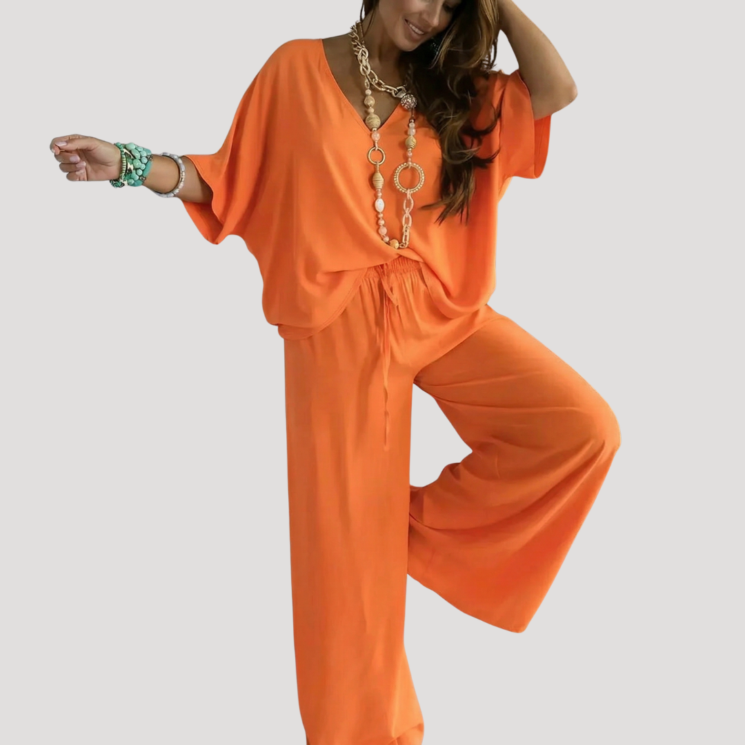 Women’s Summer Comfort Wide Leg Co Ord Trouser Set