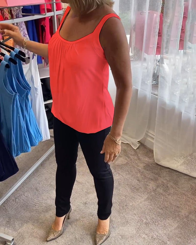 Vangie | Elegant Pleated Top