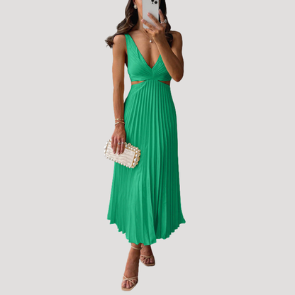 Pleated Midi Summer Party Dress