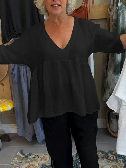 Melinda | V-neck Top with Three-Quarter Sleeves