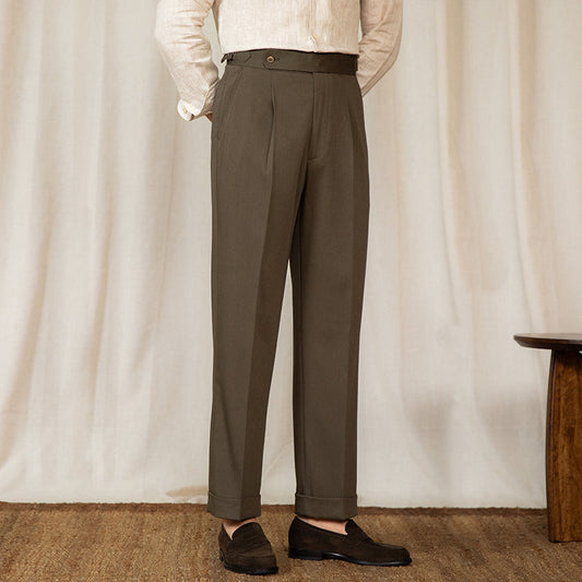 Pleated Straight Trousers Stockholm