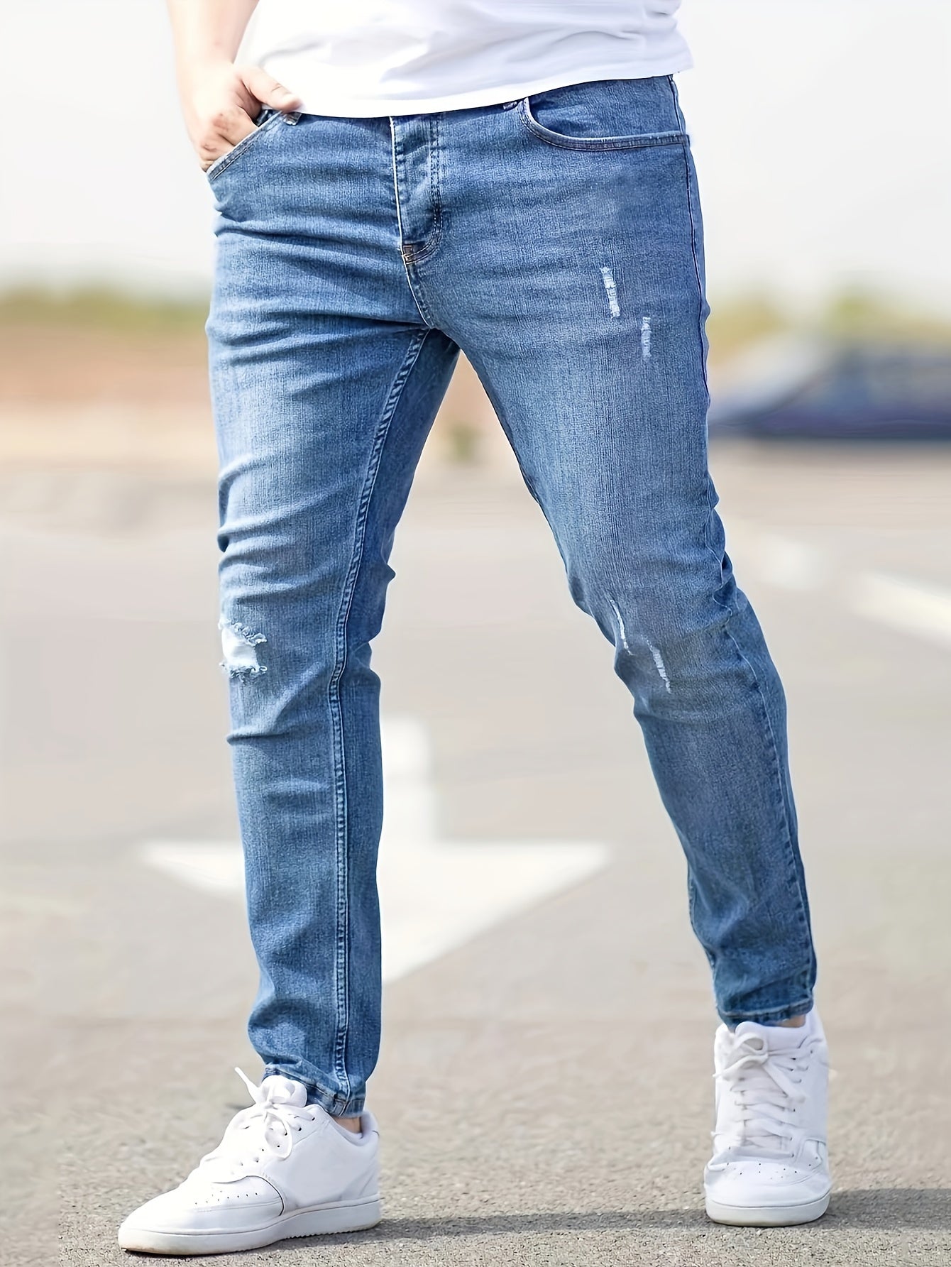 Augustin - Fitted Urban Jeans with Distressed Details