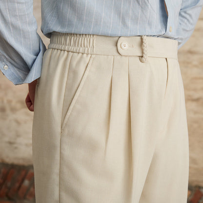 Prato Double Pleat Linen Blend Bermuda Shorts