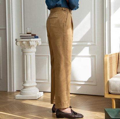 Straight Cotton Canvas Trousers Antibes