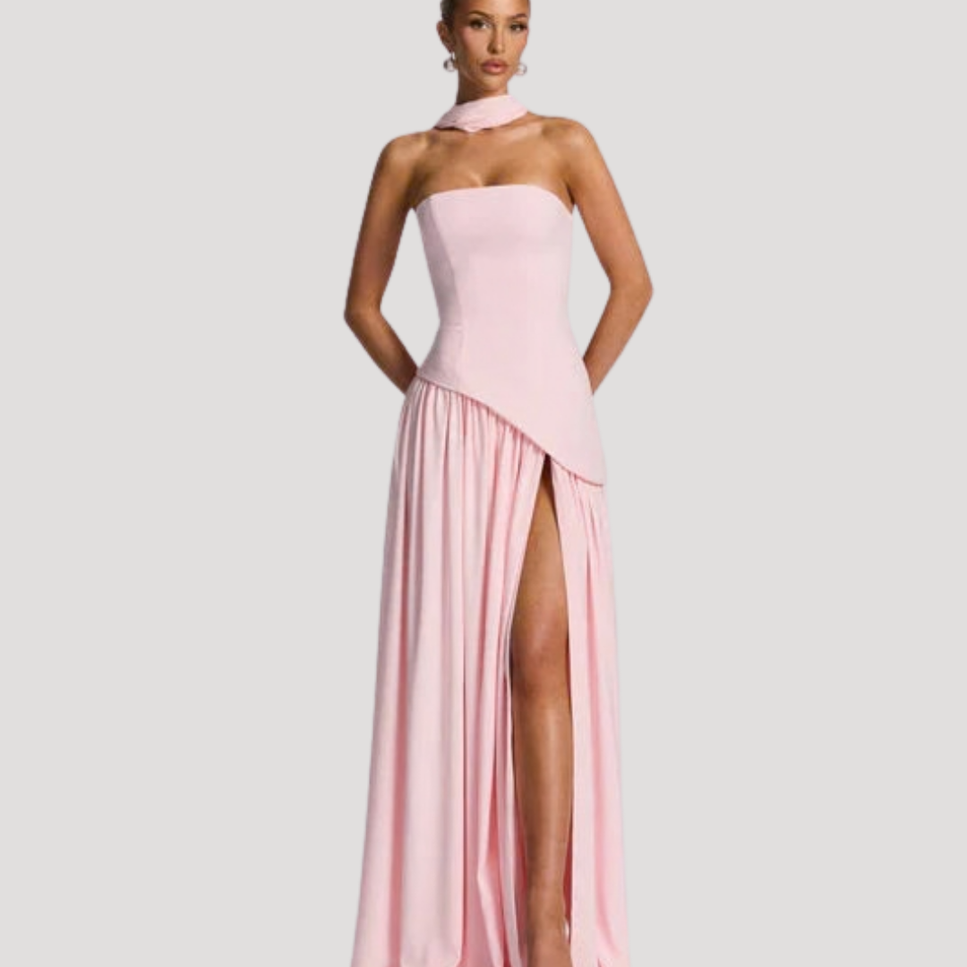 Elegant Strapless Pleated Maxi Dress for Prom and Evening Events