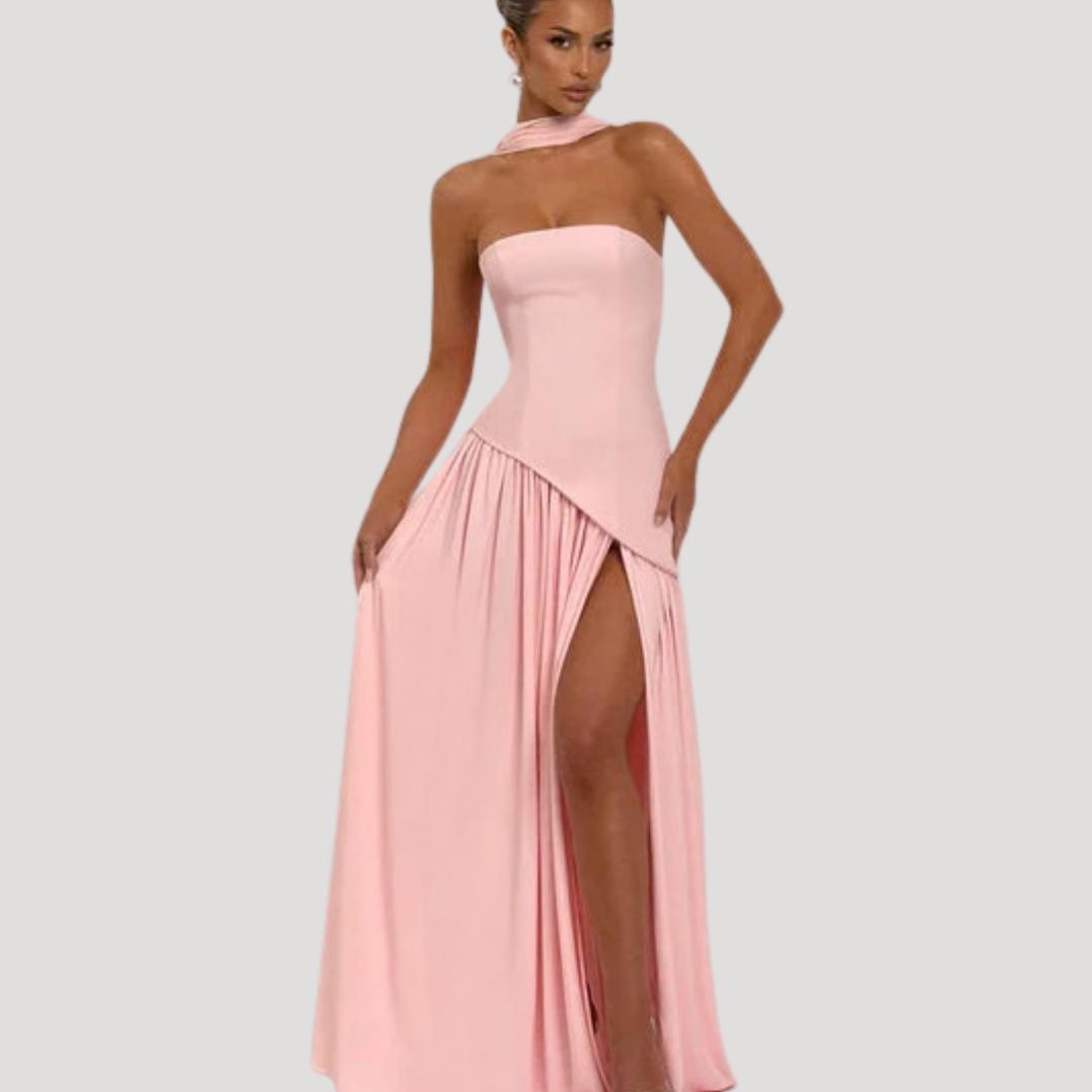 Elegant Strapless Pleated Maxi Dress for Prom and Evening Events