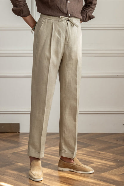 Ibiza Linen Trousers with Drawstring