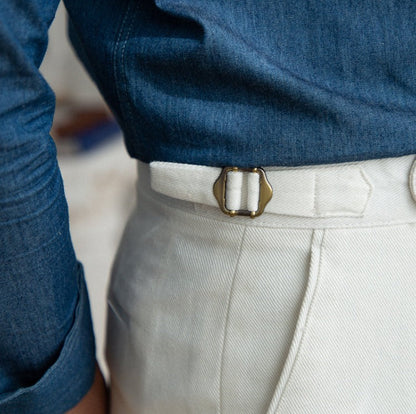 Straight Cotton Canvas Trousers Antibes