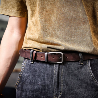 The Full Grain Leather Buckhorn Belt