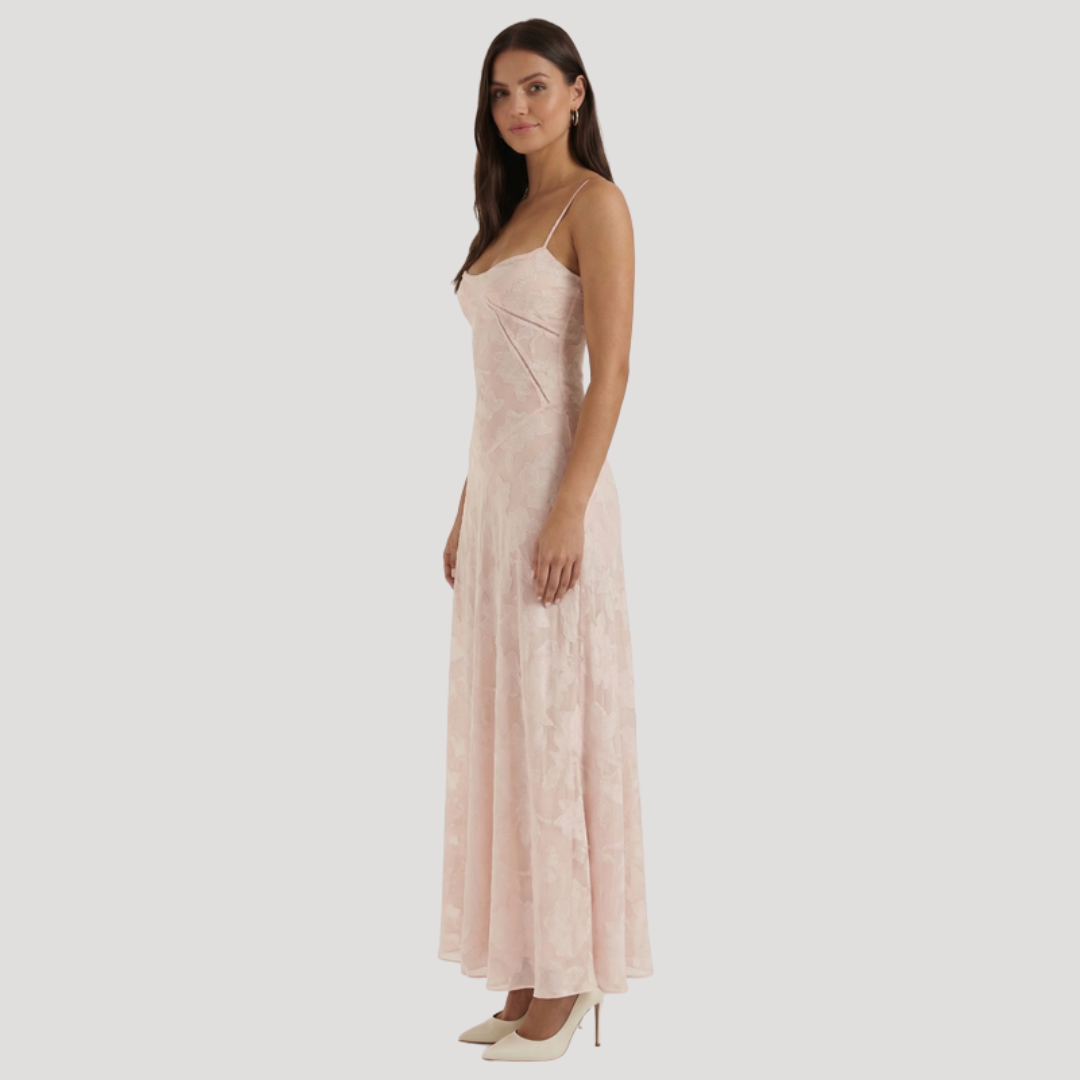 Lace Maxi Dress – Spaghetti Strap Fitted Design – Evening Wear