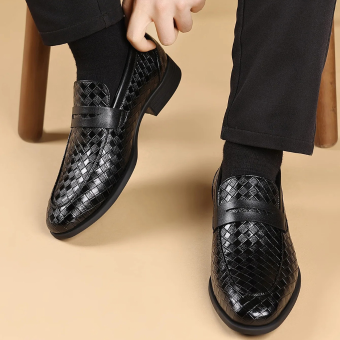 Corté Woven Leather Loafers