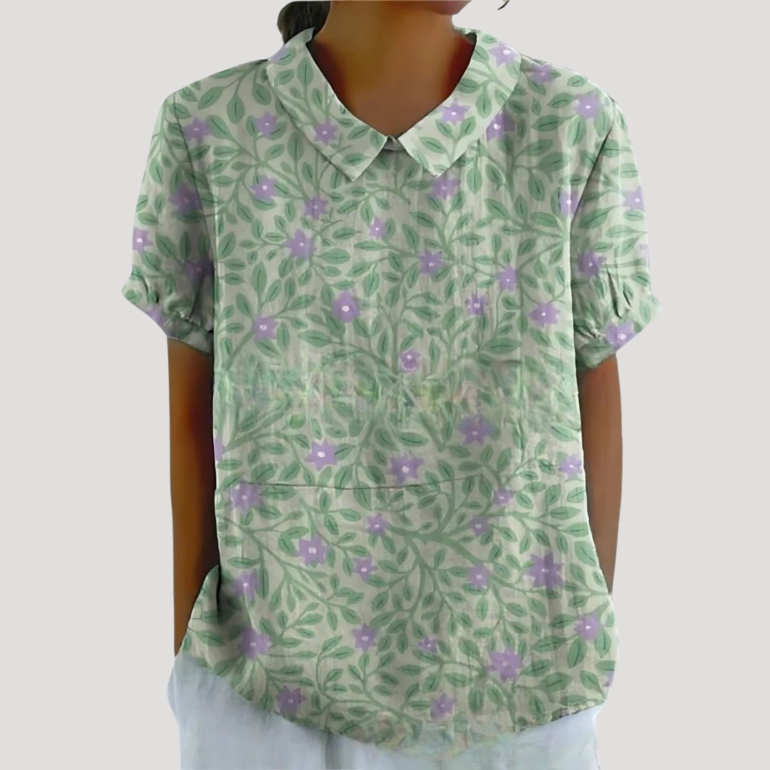Women's  Elegant Floral Collar Blouse