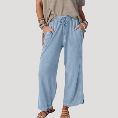 Women’s Relaxed Drawstring Wide-Leg Trousers