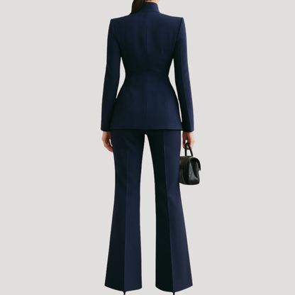 Women’s Elegant Blazer Trouser Suit Two-Piece Set