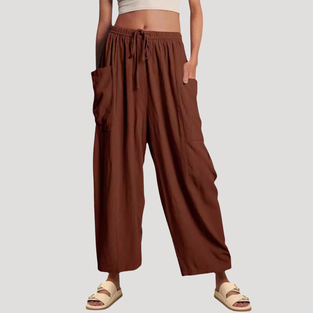 Women’s Easy Wear Wide Leg Drawstring Trousers
