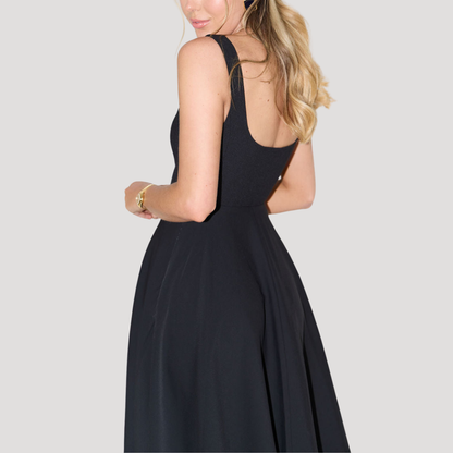 Women’s Elegant Wedding Guest Square Neck Midi Dress
