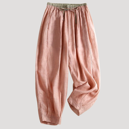 Women’s Linen Wide Leg Drawstring Trousers