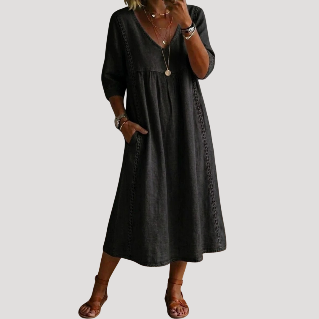 Women’s Flowy Casual Midi Denim Dress