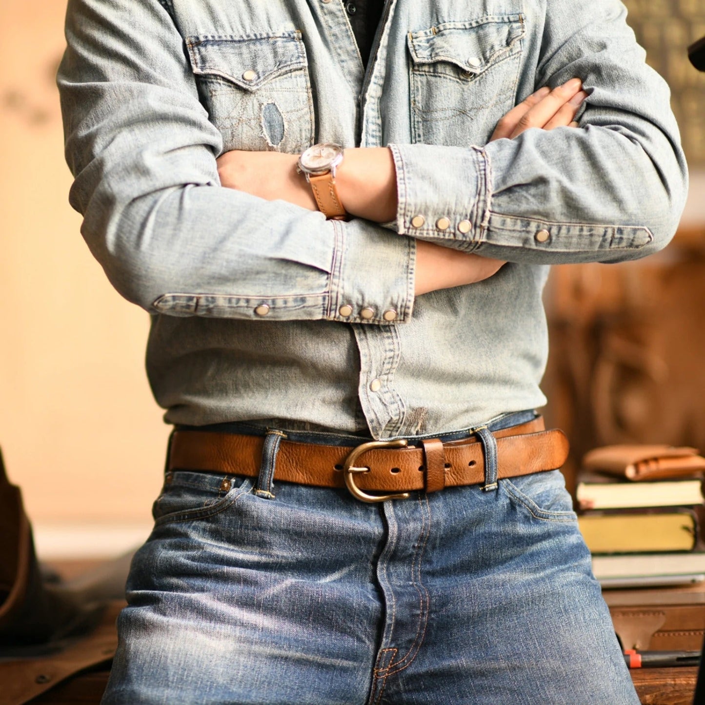 100% Cowhide Leather Belt Harrison