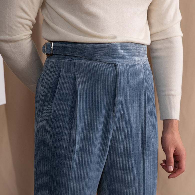 Catania Double Pleat Gurkha Trousers in Corduroy