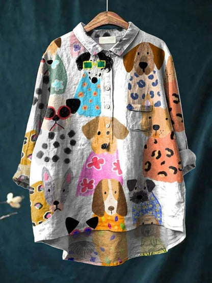 Clarano | Playful Print Blouse Brooks