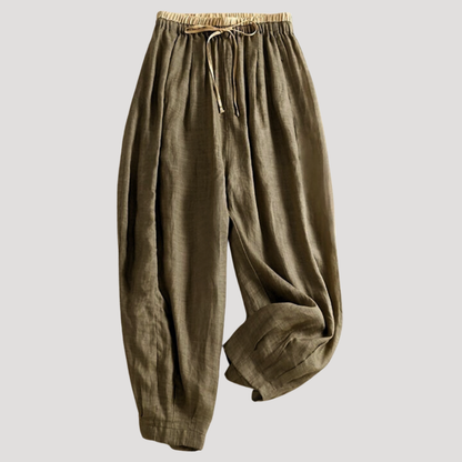 Women’s Linen Wide Leg Drawstring Trousers
