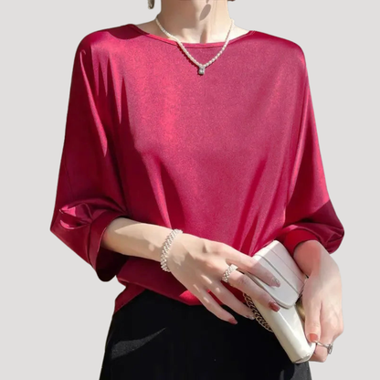 Women’s Satin Long Sleeve Smart Top