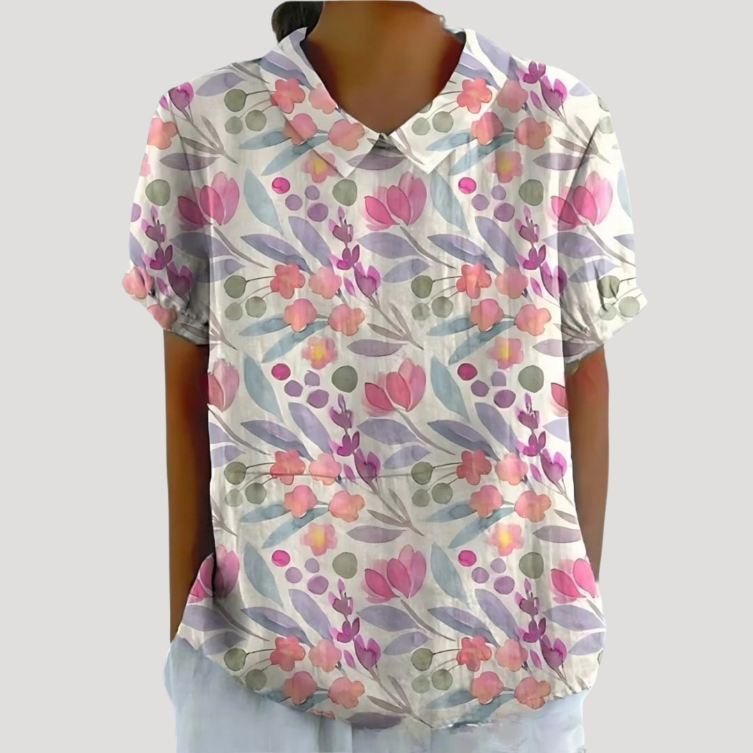 Women's  Elegant Floral Collar Blouse