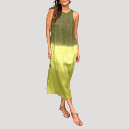 Sleeveless Ombre Midi Shift Dress