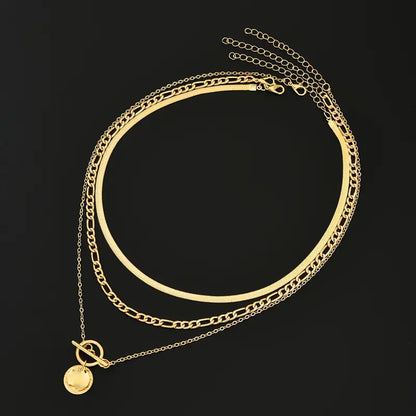 Savira Textured Corner Layered Necklace
