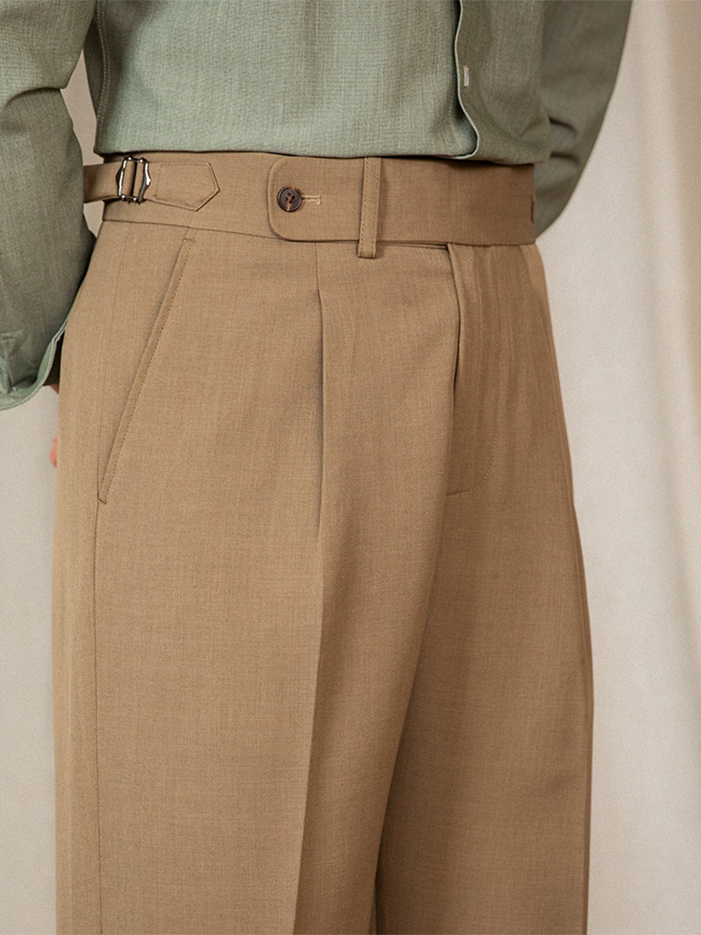 Pleated Straight Trousers Pompei