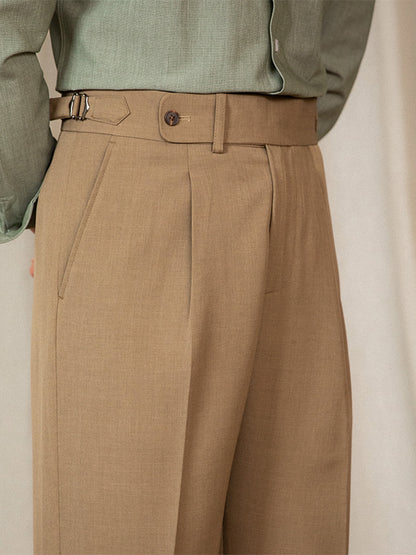 Pleated Straight Trousers Pompei