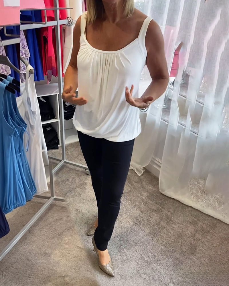 Vangie | Elegant Pleated Top