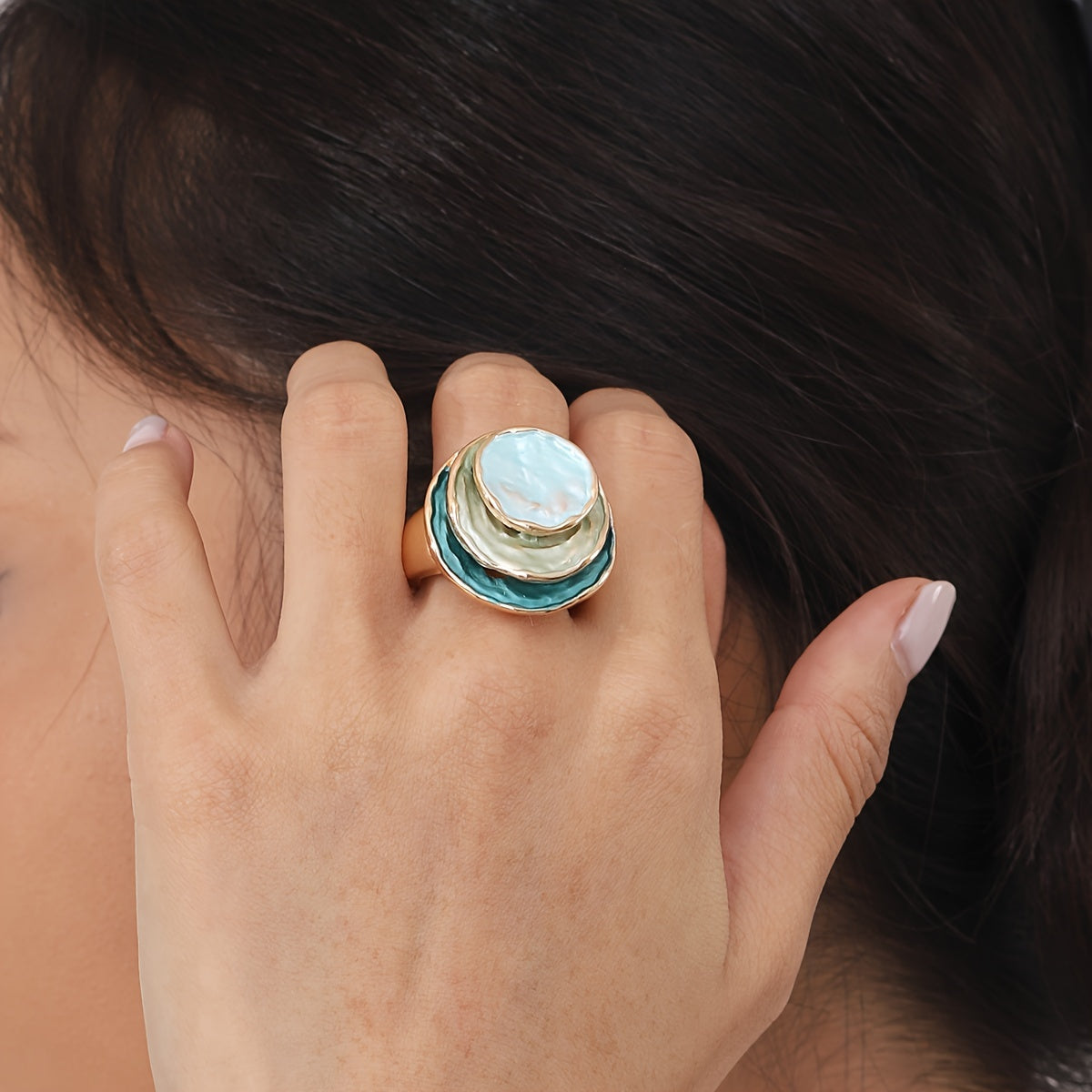Boho Triple Layer Enamel Ring