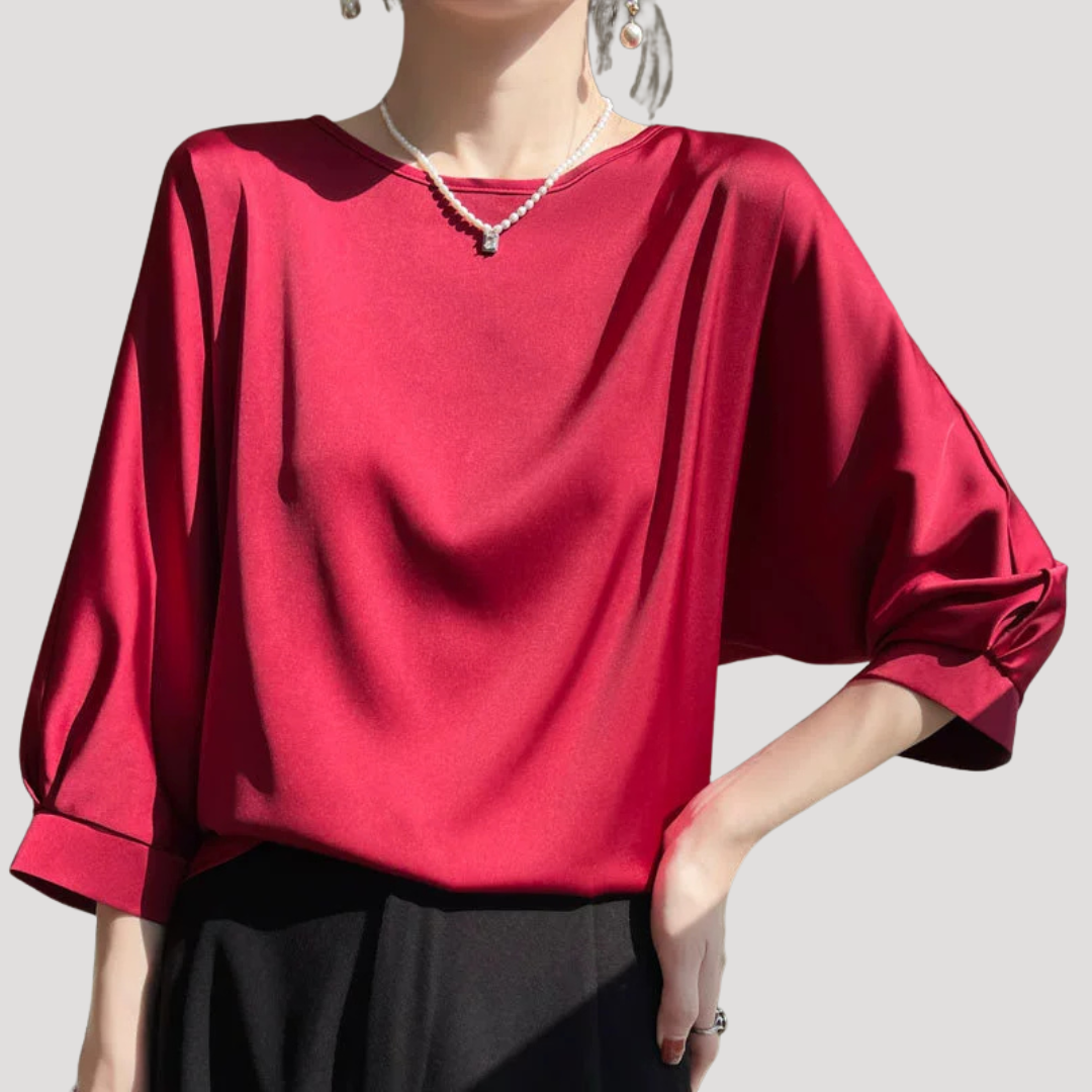 Women’s Satin Long Sleeve Smart Top