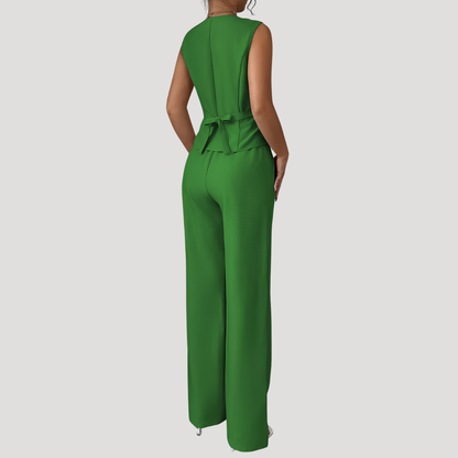 Women’s Elegant Tailored Waistcoat Trouser Co Ord Set