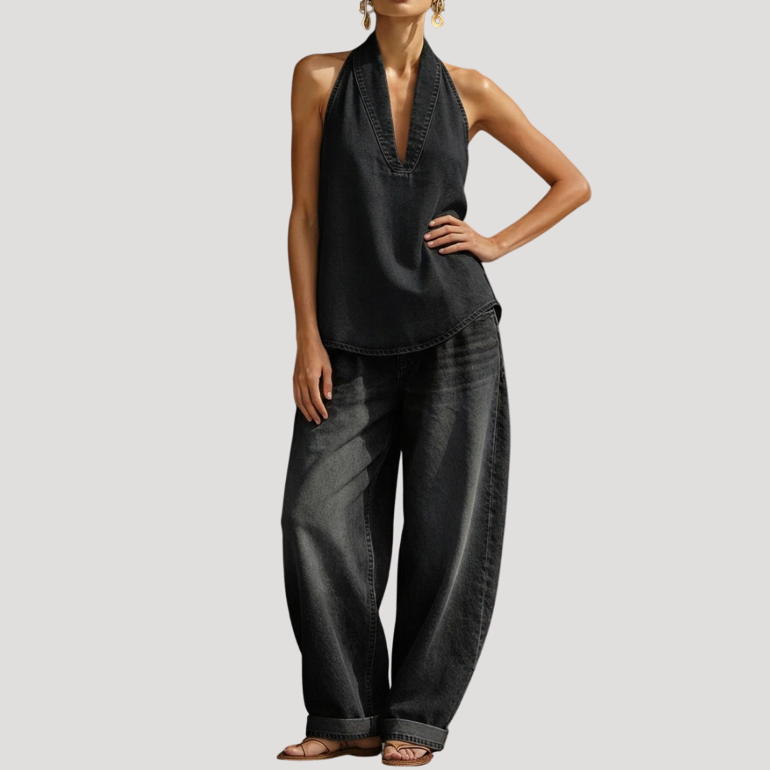 Women’s Denim Halter Neck Summer Co-Ord Set