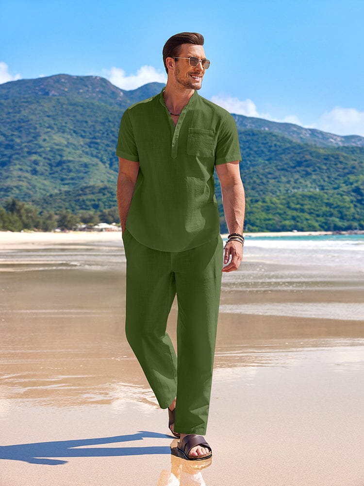 Casual Cotton and Linen Set for the Beach (US only)