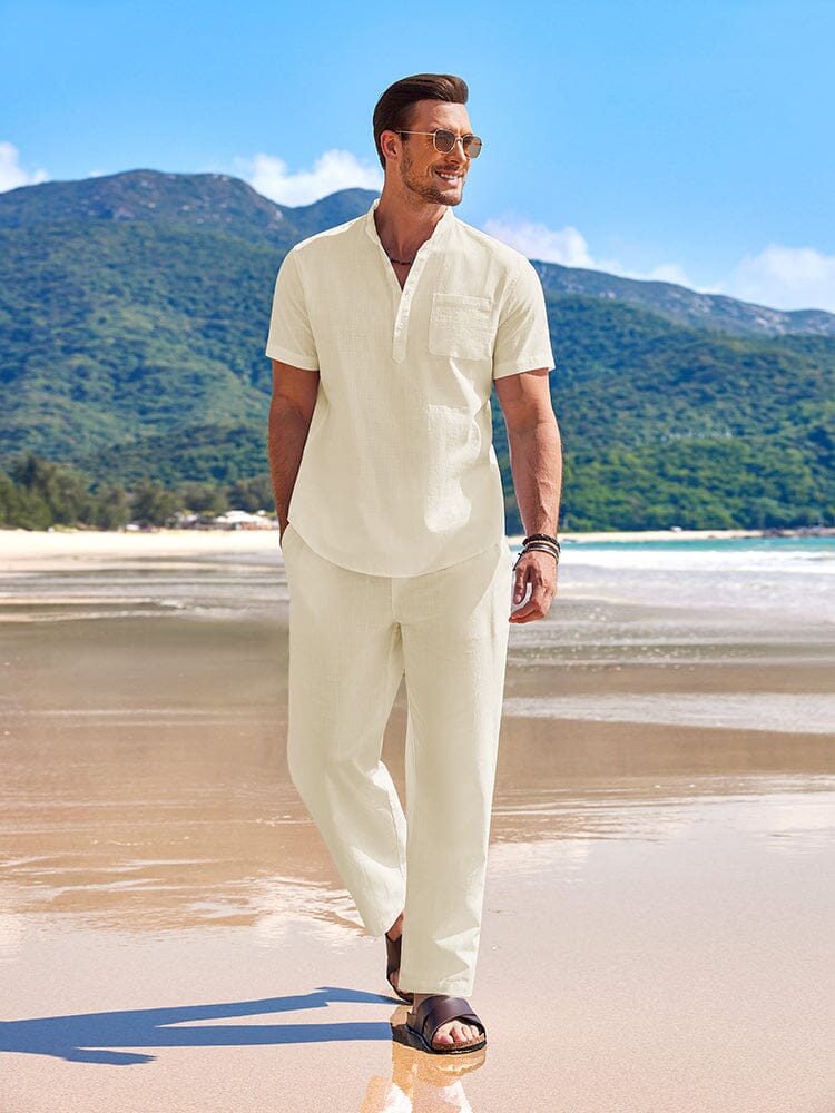 Casual Cotton and Linen Set for the Beach (US only)