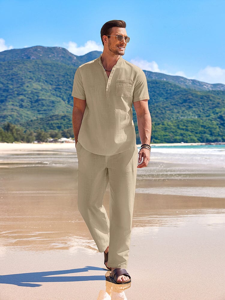 Casual Cotton and Linen Set for the Beach (US only)
