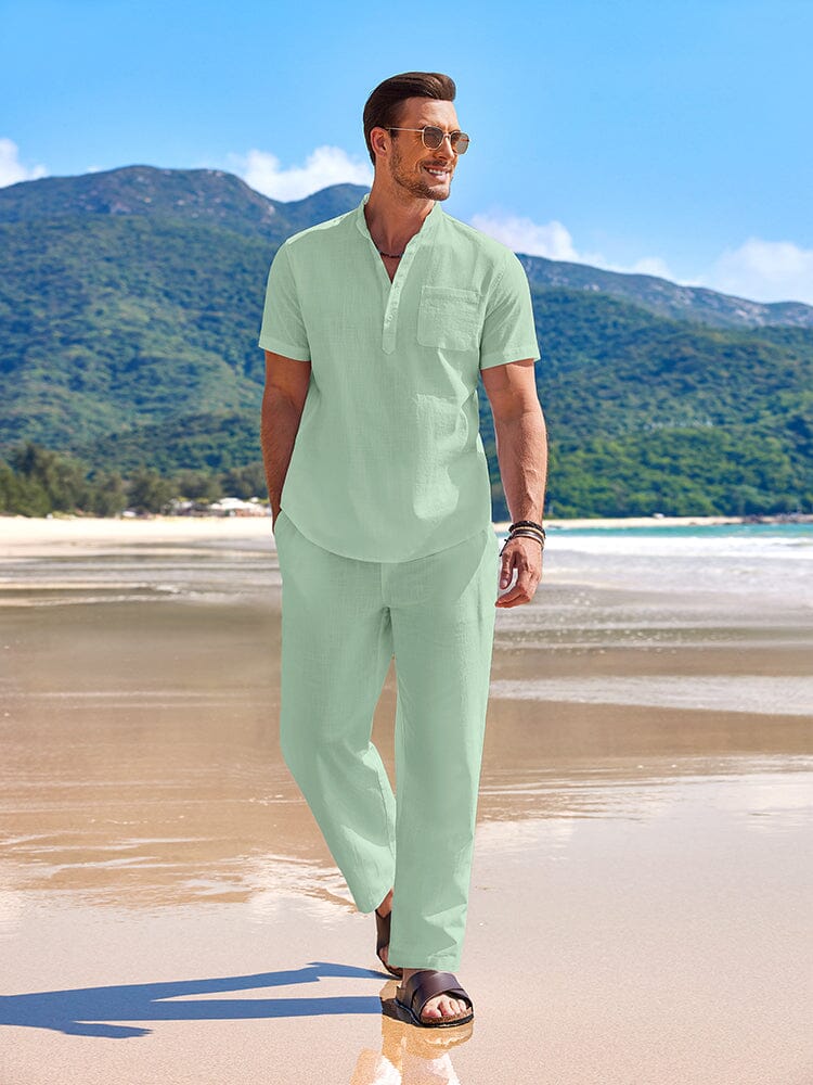 Casual Cotton and Linen Set for the Beach (US only)