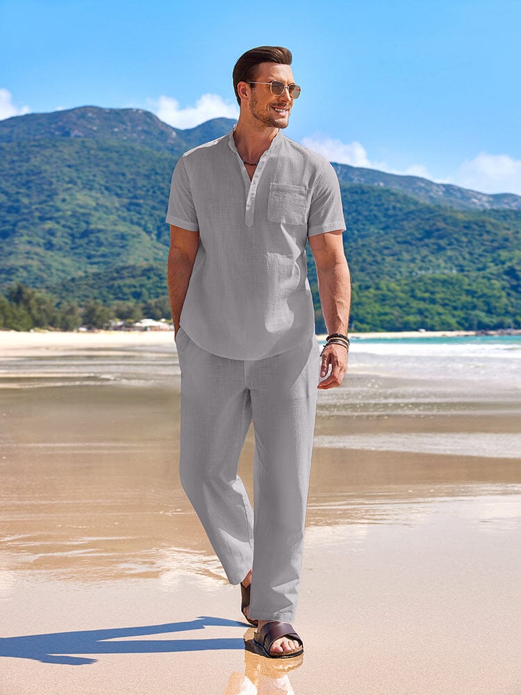 Casual Cotton and Linen Set for the Beach (US only)