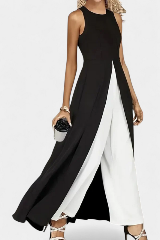 Alicia™ | Chic Two-Tone Sleeveless Outfit