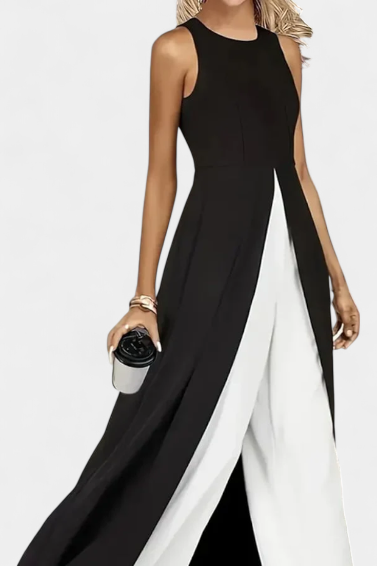 Alicia™ | Chic Two-Tone Sleeveless Outfit