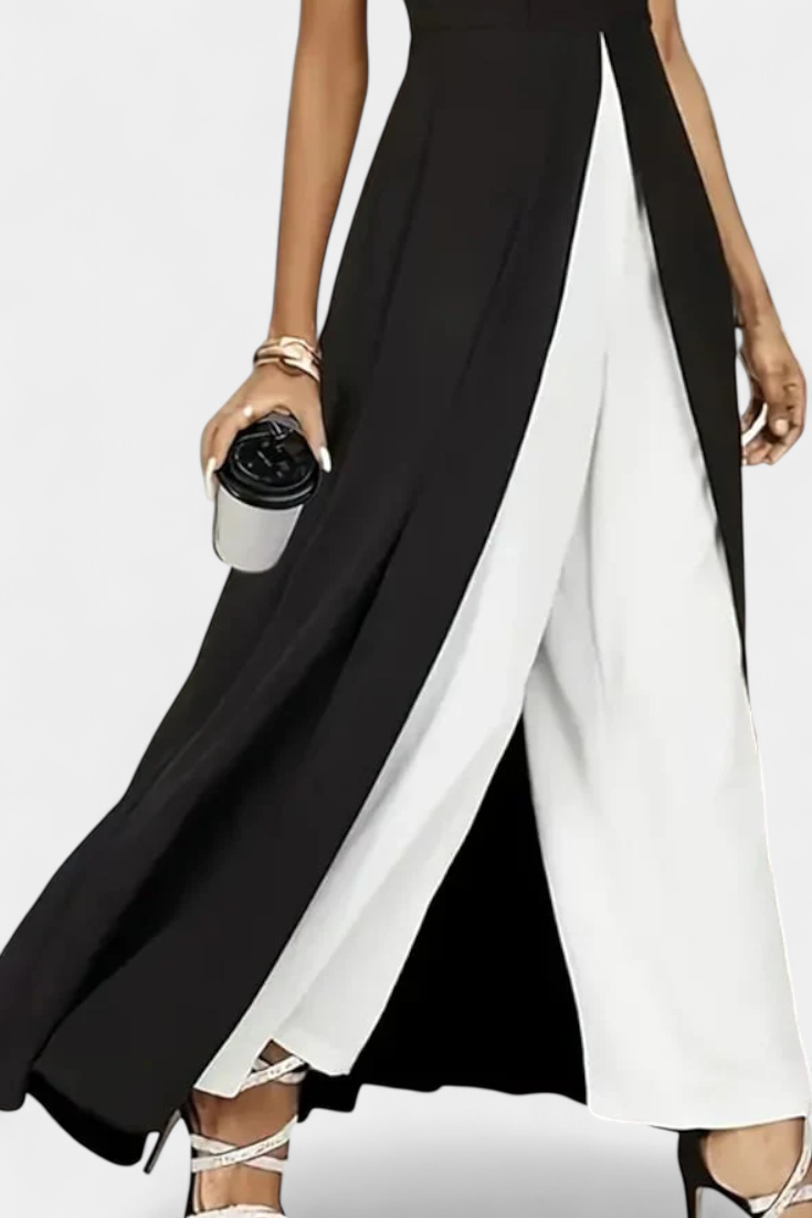 Alicia™ | Chic Two-Tone Sleeveless Outfit