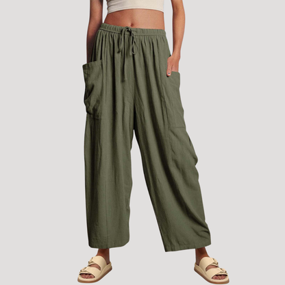 Women’s Easy Wear Wide Leg Drawstring Trousers