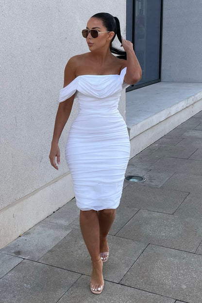 Midi Bandage Dress Bad for the Night - White