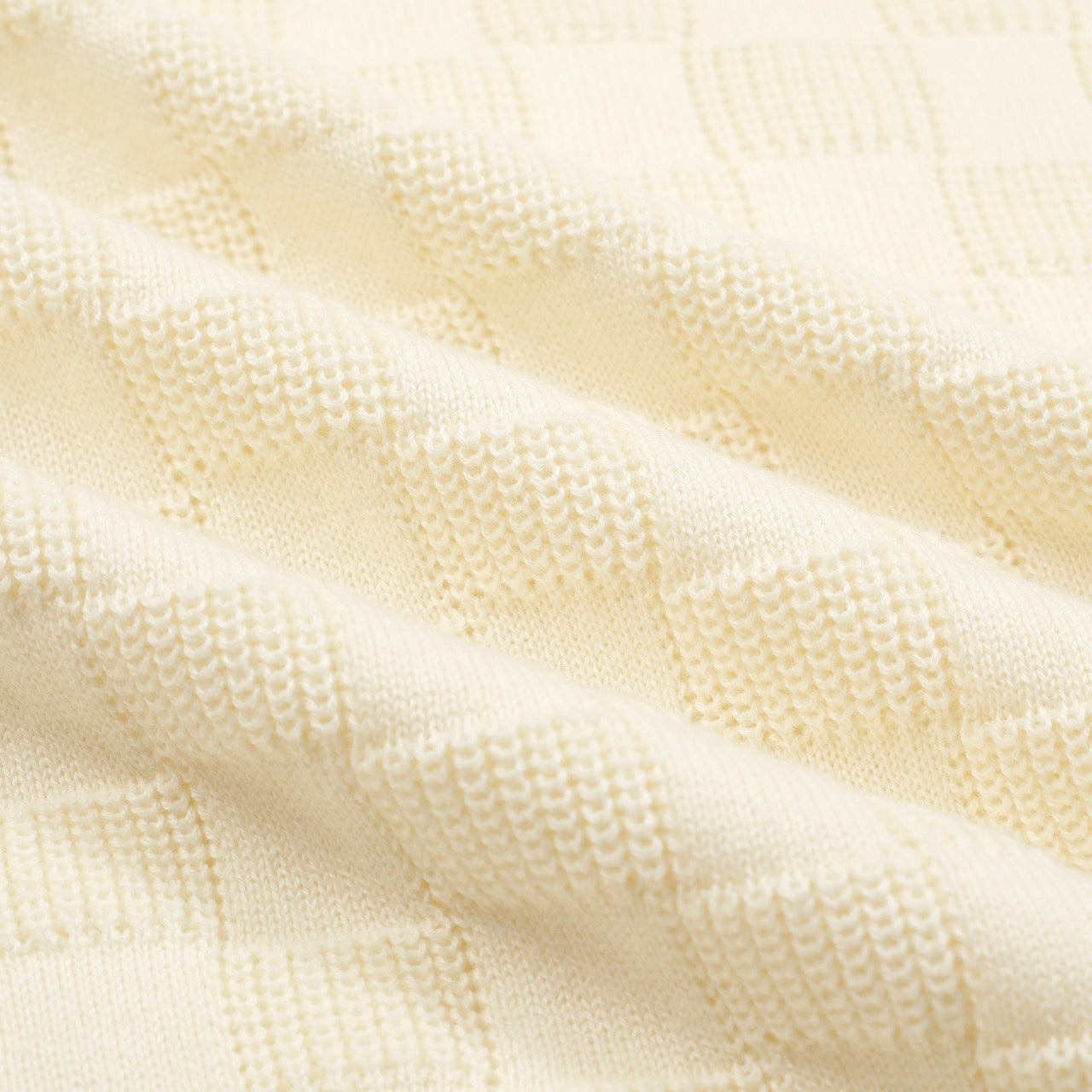 White Retro Texture Polo V for Men