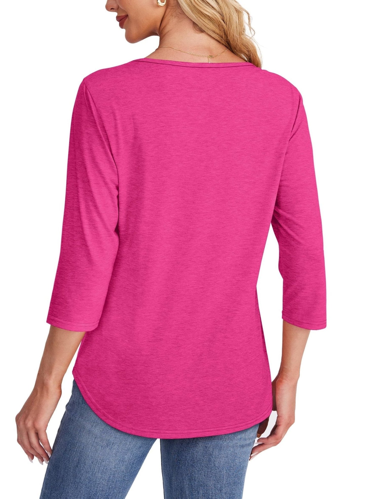 Mona | Pleated Top with 3/4 Sleeves