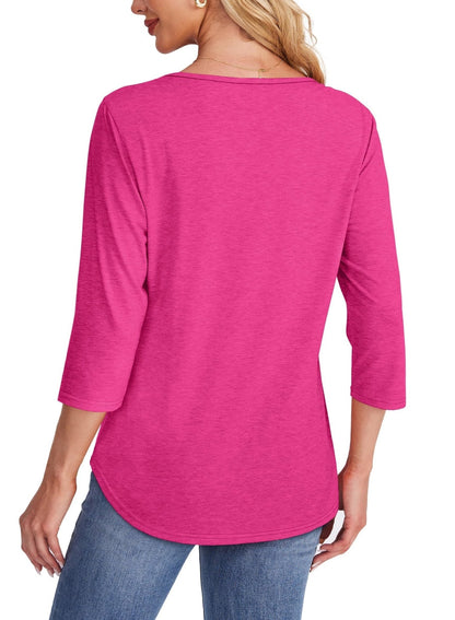Mona | Pleated Top with 3/4 Sleeves